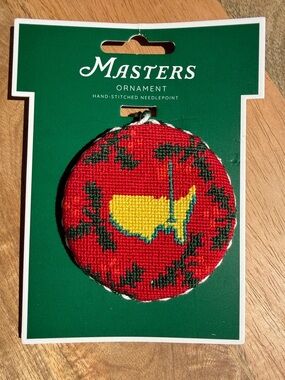 Masters 2026 Hand-Stitched Red & Yellow Holiday Ornament